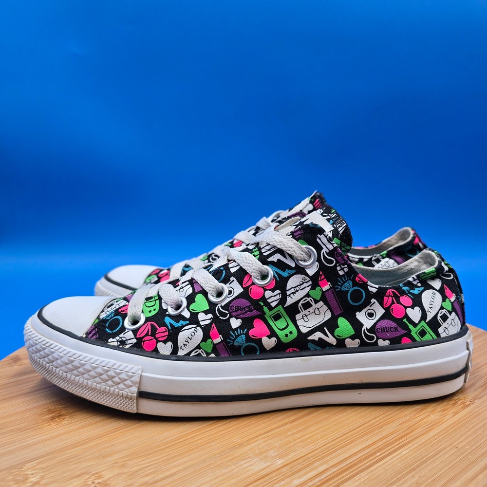 Converse Chuck Taylor All Star Low Top Doodle Print Neon Sneakers Womens Size 6 - Picture 4 of 8